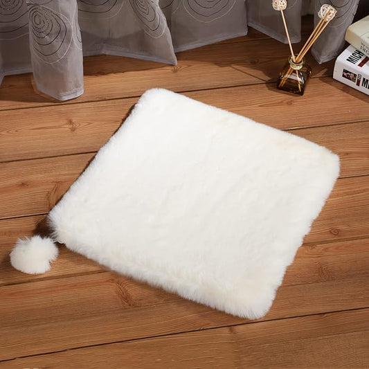 SHENGOCASE 2-Pack 17.7" x 17.7" Faux Rabbit Fur Cat Condo Replacement Cushion. Cat Dog Bed Cushion Pad for Window Perch Cat Tree Tower Carrier Cage Crate Kennel Furniture