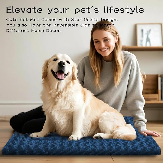 Dog Beds Crate Pad, Dog Bed Mat for Medium Dogs Sleeping, Soft, Durable, Washable & Anti-Slip Crate Pads, Reversible Kennel Mat Cat Bed M(30 * 20 * 1.5")