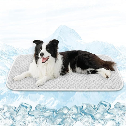 MICROCOSMOS Pet Cooling Mat & Sleeping Pad- Breathable Bubble Surface, EZ Clean. Keep Cooling for Pets, Kids and Adults in Summer.(GreyWhite, 48" x 24")