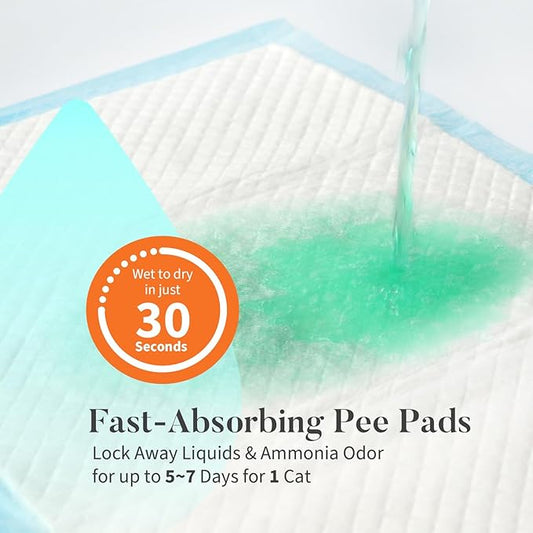 40 Count Cat Litter Pads for Tidy Cats Breeze System, Thickened Cat Pad Refills for Litter Box, Super Absorbent Pee Pad, Odor Control & Leak-Proof, 16.9x11.4 Inch Unscented