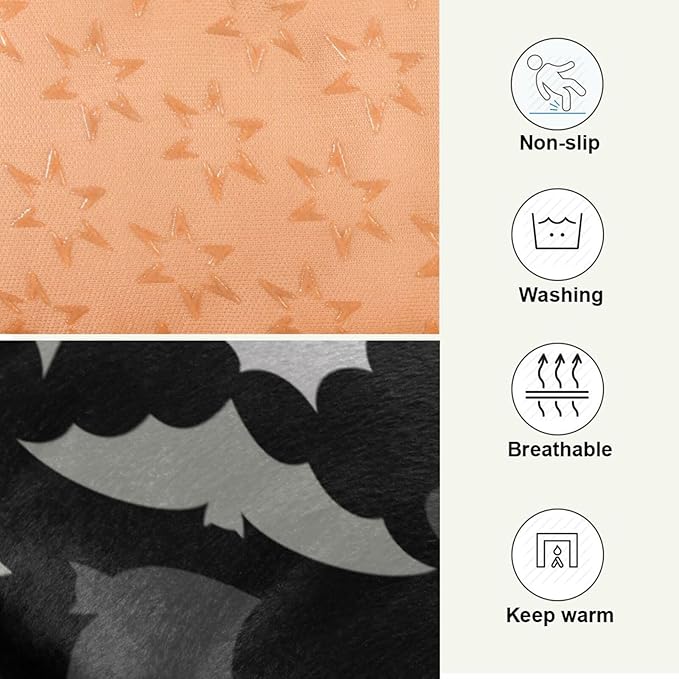 Halloween Bats Pet Bed Cute Dog Bed Mat Absorbing Non Slip Pad Pet Sleeping Mat for Small, Medium, and Large Dogs Puppy Cat 24 in x 18 in