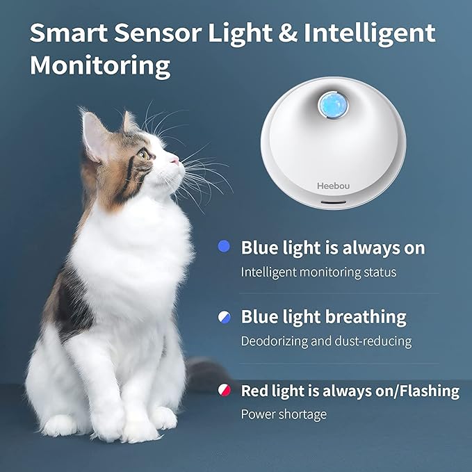 Cat Litter Deodorizer - Litter Box Odor Eliminator for All Kinds of Pets Room Wardrobe Kitchen Shoe Cabinet Toilet and Small Area Smart Deodorization Dust-Free