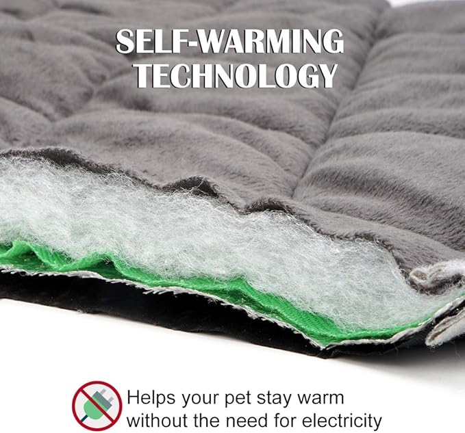 ULIGOTA Self-Warming Cat Bed and Heating Mat - Thermal Pet Bed for Dogs and Cats - Crate Pad