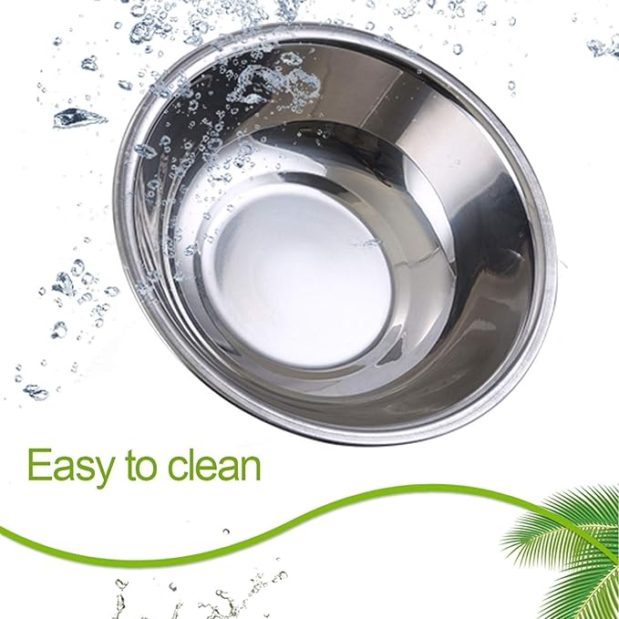 kathson Stainless Steel Whisker Relief Cat Bowl, 4 pcs Shallow and Wide Bowls, Pet Cat & Dog Feeding Large Dishes Fits with Elevated Stands Pet Bowl Stand (9.44 Inch Dia.)