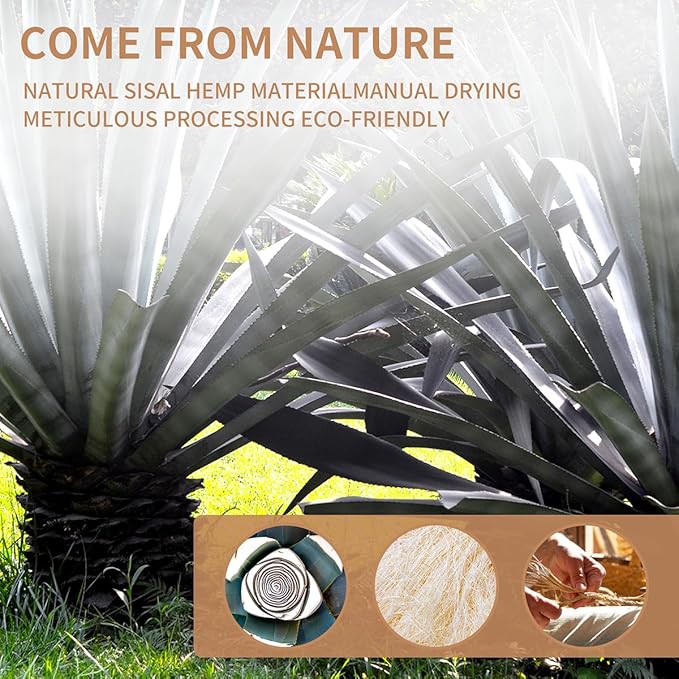 White Sisal Rope 1/4 Inch by 32-Feet for Cat Scratching Post Tree Tower Replacement Repair and Replace, DIY Hemp Twine Rope for Kittens Shelves Furniture Window Bed Perch House Climbing, 6mm by 10m