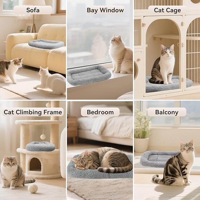 Cat Bed Washable Indoor Cat Cushion Bed, Soft and Cozy Plush Pet Bed-M