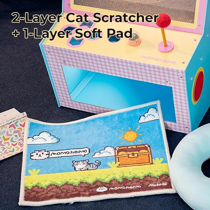 Cardboard Cat House Arcade Cat Scratcher House Indoor Cat Condo Cat Playhouse with Sisal Pad