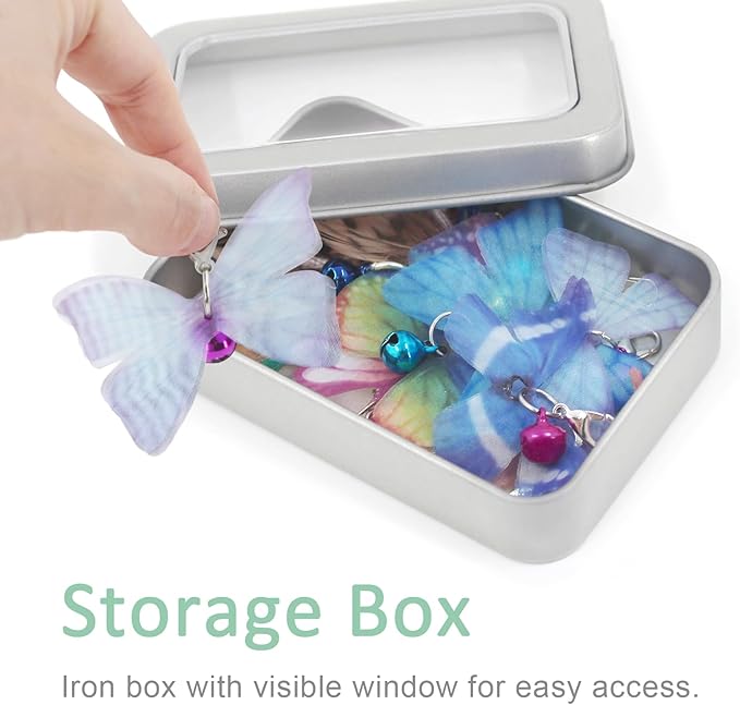 SONGWAY Cat Toy Wand Replacement - 10 Pieces Insect Butterfly Cat Toys, Cat Feather Toy Refills, Cat Teaser Wand Attachments, Interactive Cat Toys for Indoor Cats