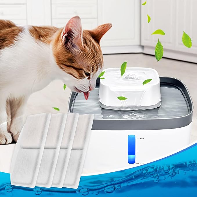 Pet Fountain Filter Replacement, 12 Packs Cat Water Fountain Filter Compatible with 100oz/3L Automatic Pet Fountain, Pet Fountain water Dispenser Carbon Filters