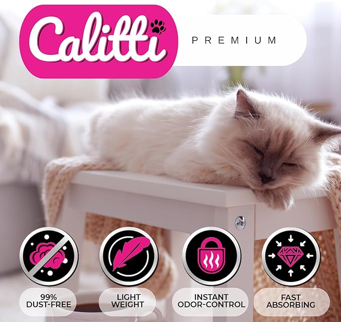 Crystals Premium Cat Litter Non-Clumping - Maximum Odor Control, 99.9% Dust Free, Soft on Paws, Unscented 16 lb (2 x 8 lb Packs)