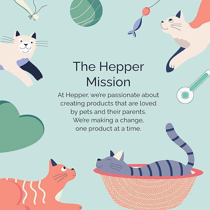 Hepper Cat Nest - Washable Cat Bed with Removable Fluffy Fleece Liner - Cozy Comfy Calming Cat Bed Round Shape - Cat Warming Bed - Donut Cat Bed Desk Ready - Small Cat Bed for Indoor Cats (Grey/White)