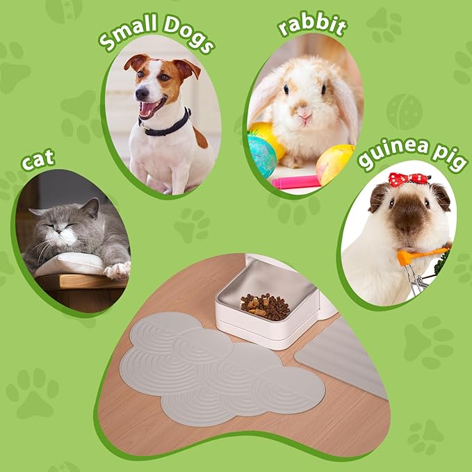 Li&Zhao Dog Food Mat - Cloud Cat Food Mat Pet Food Mat Dog Bowl Mat Waterproof Pet Mats for Food and Water for Floors Waterproof(Gray)