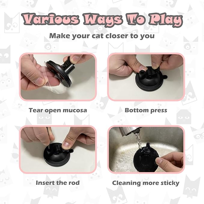 Cat Feather Toys, Interactive Cat Toy for Indoor Cats,Cat Wand Toys with 2 Suction Cup and 3 Wands, 3 in 1 Cat Toys for Bored Cats, Kitten Toy with Balls and Birds