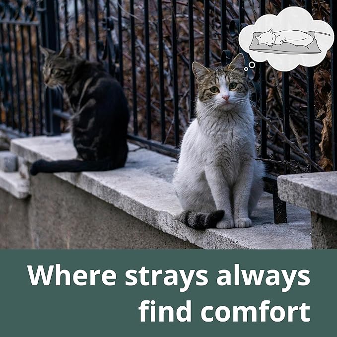 Outdoor Heated Cat Bed, Soft Pet Heating Pad with Steel-Wrapped Cord, Outside Pet Warmer for Feral Cats and Dogs, 19.7" x 15.7", 40 Watts