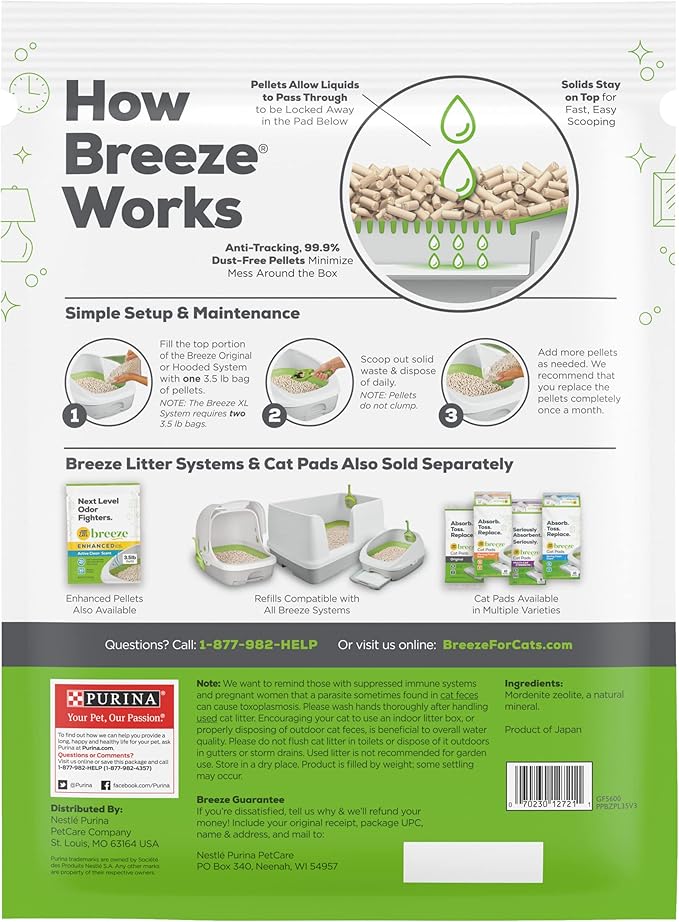 Purina Tidy Cats Breeze Cat Litter Pellets Refill - 3.5 lb. Pouch (Pack of 4)