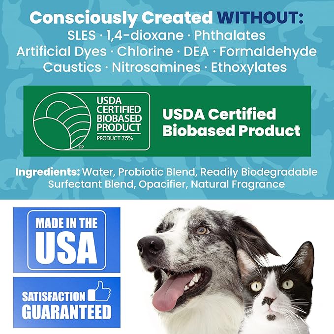 Unique Pet Odor and Stain Eliminator Liquid Concentrate - Makes Over 10 Gallons - Eliminates Pet Odors and Stains (128 oz)