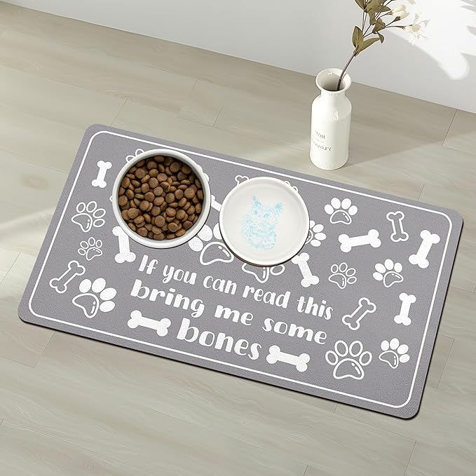 Pet Feeding Mat for Floors Waterproof Dog Mat for Food and Water Absorbent Quick Dry Non Slip mat for Cat Bowls