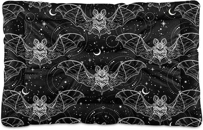 Pet Bed Bat Halloween Dog Bed Mat Absorbing Non Slip Pad Pet Sleeping Mat for Small, Medium, and Large Dogs Puppy Cat 36 in x 24 in