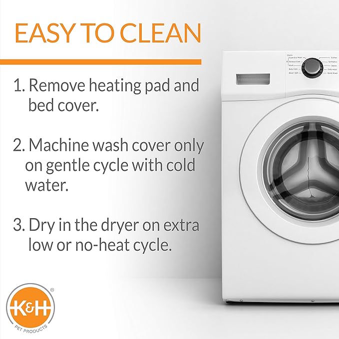 K&H Pet Products Bolster Heated Cat Bed for Indoor Cats, Thermo-Kitty Fashion Splash Orthopedic Foam Heated Pet Bed for Large Cats, Dogs, Waterproof Pet Heater, Safety Listed - Large 16 X 22in Mocha