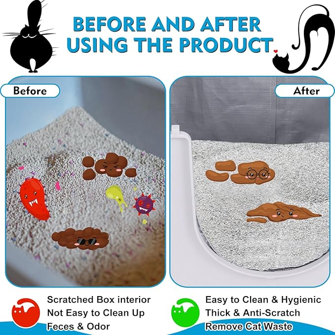 Liner F Compatible with Modkat Flip Litter Box - Reusable Liners for Flip Litter Box - Liner F for Cat Litter Box (4 Pack)