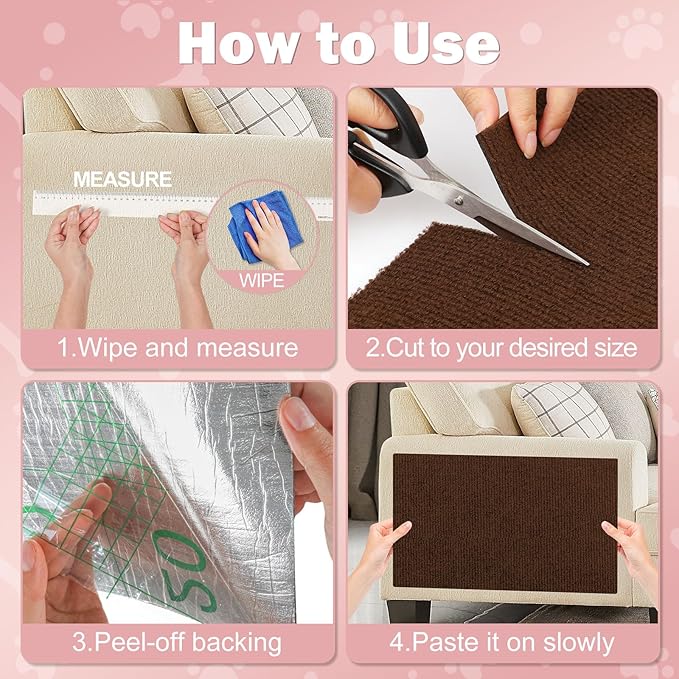 Anit Cat Scratch Couch Furniture Protector,78.7x15.8 Cat Wall Corner Scratcher Pads Mat,DIY Cats Scratching Carpet Post Board Replacement