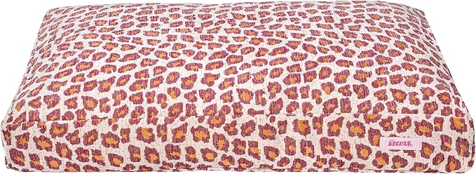 DBD3001F-L Mabel 41" x 25.5" Designer Modern Ultra Soft Reversible Plush Rectangular Pet Bed with Washable Cover, Raspberry Leopard