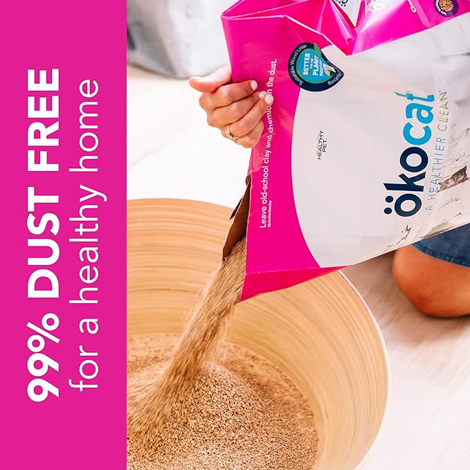 ökocat Super Soft Wood Clumping Cat Litter, Unscented, 22 pounds XL - Natural Ingredients, Stops Odor, Clumps Solid, 99% Dust Free, Great for All Cats, Sensitive Paws, Kittens