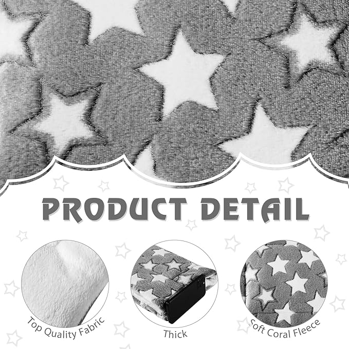 Haull 4 Pcs Waterproof Guinea Pig Bedding Winter Guinea Pig Bed Plush Cage Liners Soft Dog Cat Mat Reversible Winter Cozy Animal Pee Pad Hamster Bed Mat for Bunny(Black White Star,13 x 18.5 Inch)