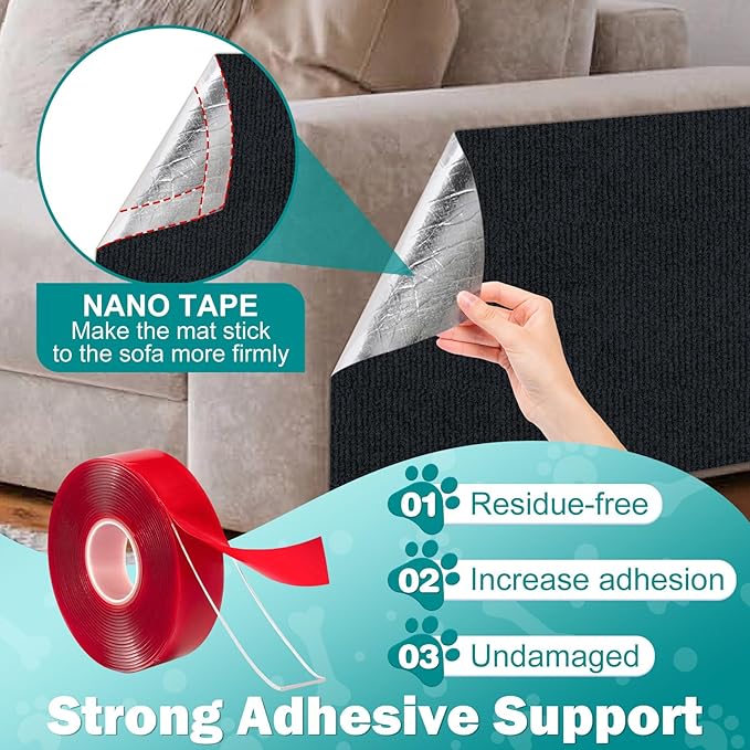 78.7"x15.8" Large Couch Protector from Cat Claws,Anti Scratch Furniture Protector for Cats Corner Wall Scratcher,Replacement for Cat Tree Post Shelves