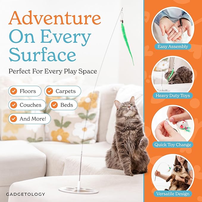 Interactive Cat Toys for Indoor Cats Suction Cup Cat Toys for Indoor Cats Bird Hunting Slefplay Simulation for Kitten Flying Bird Toy Feather Wand Attachments