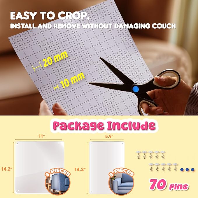 Cat Scratch Furniture Protector: 16 Pcs Couch Protectors Tape from Cats Claws Scratching Single Sided Clear Sticky Sheets Proof Clawing Sofa Corner Protection Cover Anti Scratch for Furniture