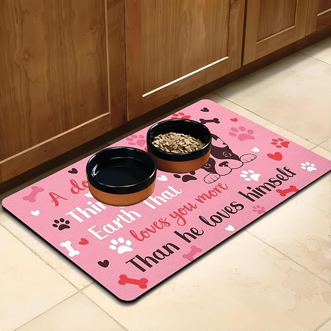 Pet Feeding Mat for Floors Waterproof Dog Mat for Food and Water Absorbent Quick Dry Non Slip mat for Cat Bowls
