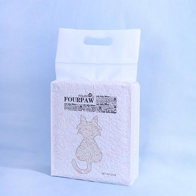 Tofu Cat Litter Hilton Floral Scent 5.5 Lbs, Can Flush Down Toilets or drains, Low Tracking Cat Litter 1.8mm Pellets.
