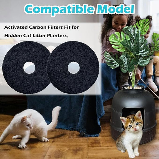 Cat Litter Box Replacement Filters for Lifewit Litter Box Cat, Activated Charcoal Filters Replacement to Absorb Odors and Litter Box Deodorizer for Hidden Enclosure Litter (12 Pack)