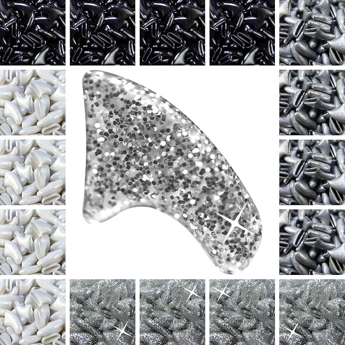 zetpo 80 pcs Cat Claw Covers | Cat Nail Caps | with Adhesives and Applicators (XS, Black, Silver, Silver Glitter, White)
