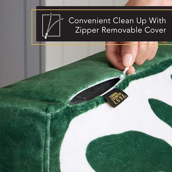 TOWN & COUNTRY LUXE CuddleTown Matisse Everwash® Pillow Pet Bed, Water Repellent Floor Pillow, Machine Washable Cover, Soft & Calming, Green, Small 28"x22"x4"