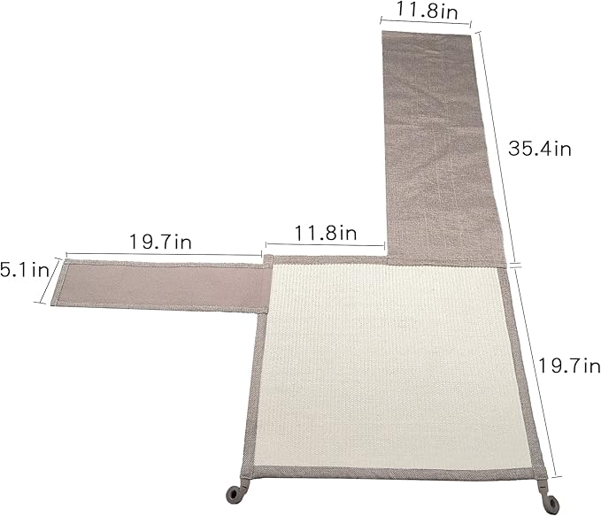 Cat Scratcher Couch- Natural Sisal Furniture Protection from Cats - Corner cat Scratcher for Couch,Chair,Sofa - Easy Installation (Khaki Sofa Left armrest)