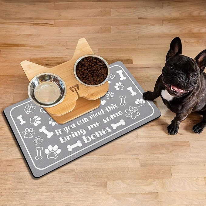Pet Feeding Mat for Floors Waterproof Dog Mat for Food and Water Absorbent Quick Dry Non Slip mat for Cat Bowls
