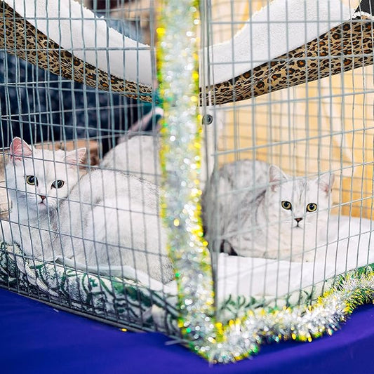 2 Pieces Reversible Cat Hanging Hammock Soft Breathable Pet Cage Hammock with Adjustable Straps and Metal Hooks Double Sided Hanging Bed for Small Dogs Rabbits(Leopard and Dot,L)