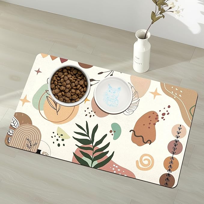 Pet Feeding Mat for Floors Waterproof Dog Mat for Food and Water Absorbent Quick Dry Non Slip mat for Cat Bowls