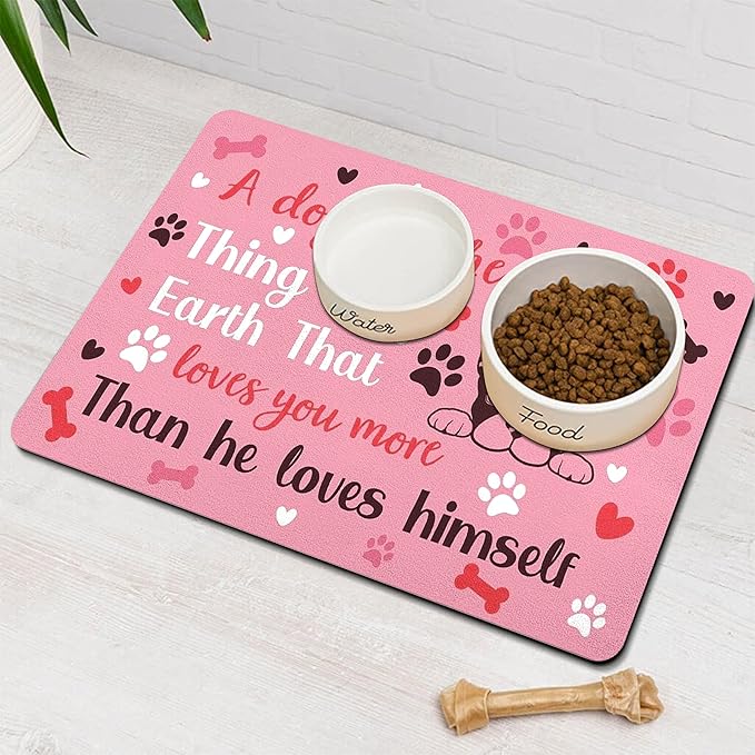 Pet Feeding Mat for Floors Waterproof Dog Mat for Food and Water Absorbent Quick Dry Non Slip mat for Cat Bowls