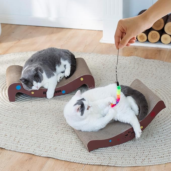 Cat Scratcher Infinity Scratchers for Indoor Cats Kitten Scratching Post, Couch Corner Scratch Pad for Cats as Beds Board & Furniture Reversible Lounge