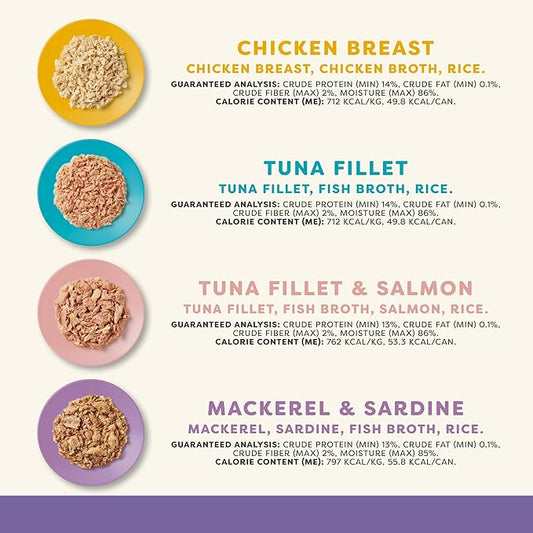 Applaws Natural Wet Canned Cat Food, Made with Limited and Natural Ingredients, Real Protein with No Artificial Additives, Variety Broth Recipe (24 Count, 2.47 oz Cans)