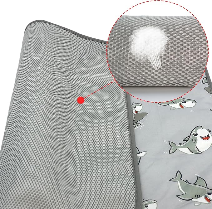 NACOCO Summer Pet Cooling Mat - Cat Dog Cushion Pad Sleeping Cool Sharks Comfortable Soft for Pets Kids and Adults (Grey Shark, L)