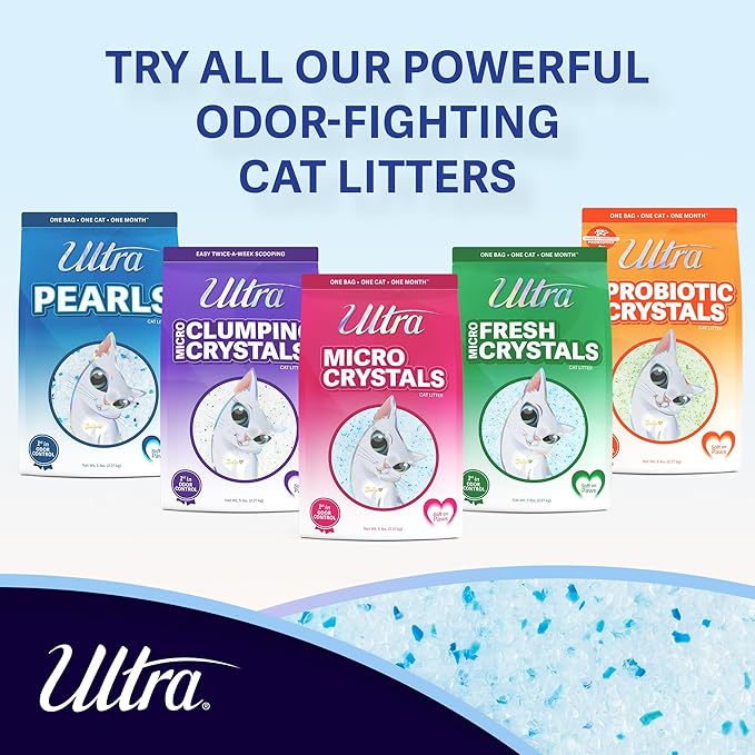 Ultra Micro Crystals Cat Litter - 99.9% Dust Free, Soft on Paws, Fragrance Free - 5 Lbs.