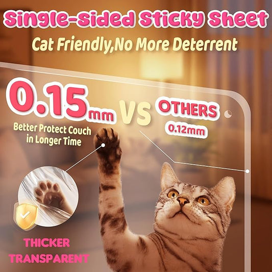 Cat Scratch Furniture Protector: 16 Pcs Couch Protectors Tape from Cats Claws Scratching Single Sided Clear Sticky Sheets Proof Clawing Sofa Corner Protection Cover Anti Scratch for Furniture