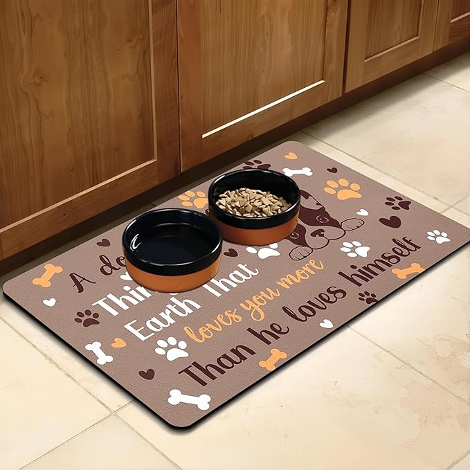 Pet Feeding Mat for Floors Waterproof Dog Mat for Food and Water Absorbent Quick Dry Non Slip mat for Cat Bowls