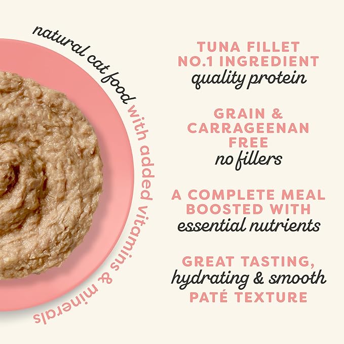 Applaws Vitality Wet Cat Food Paté, Natural Canned Cat Food, Wet Food for Cats with Added Vitamins and Minerals, Grain Free, Carrageenan Free, Tuna Fillet and Salmon (24 Count, 5.5oz Cans)