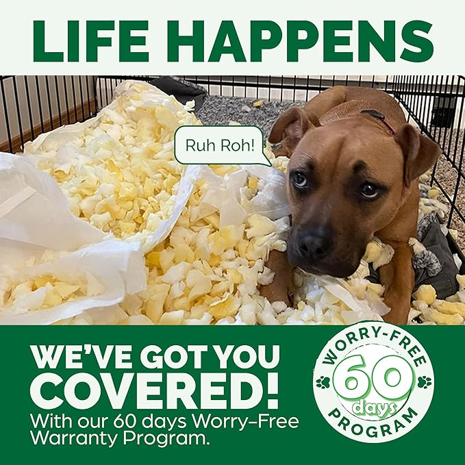 Furhaven Pet House for Indoor Cats & Medium/Small Dogs, Collapsible & Foldable w/ Plush Ball Toy - Living Room Ottoman Cat Condo - Hygge Stripe (Gray/Cream), Large