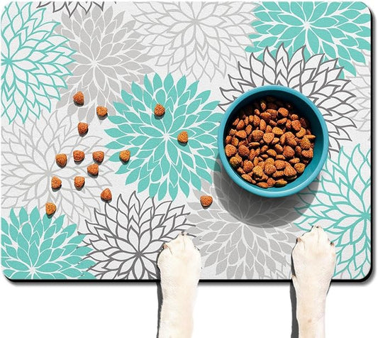 Pet Feeding Mat for Floors Waterproof Dog Mat for Food and Water Absorbent Quick Dry Non Slip mat for Cat Bowls